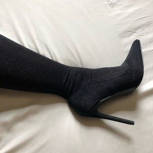 NEW OTK Black Mesh Glitter Boots